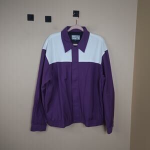 Bogey Boys Men's Golf Track Jacket Full-Zip Colorblock Purple White Size XL